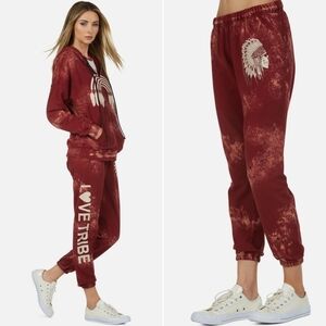 LAUREN MOSHI // ltd ed brynn love skull headdress vintage wash jogger sweatpants